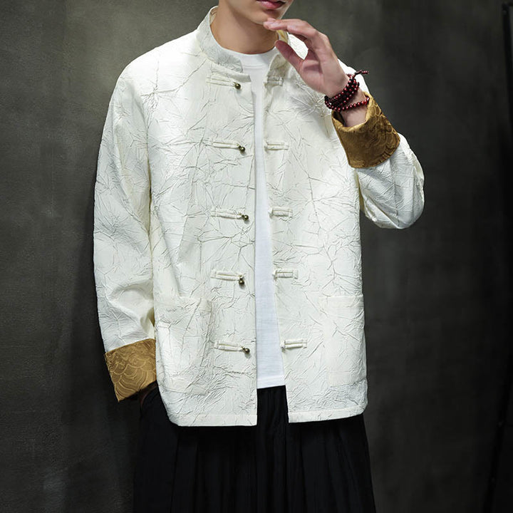 Buddha Stones Tang-Anzug, lässig, Froschknopf, langärmelig, Nylon, Herrenjacke, Hemd, Kleidung - image 15