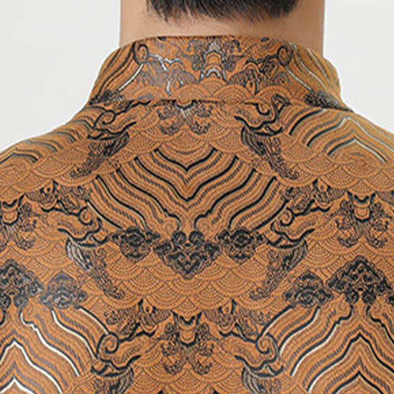 Buddha Stones, Kupfer, Frosch-Knopf, chinesischer Tang-Anzug, Wellenform, langes Hemd, Herrenjacke, Kleidung - image 25