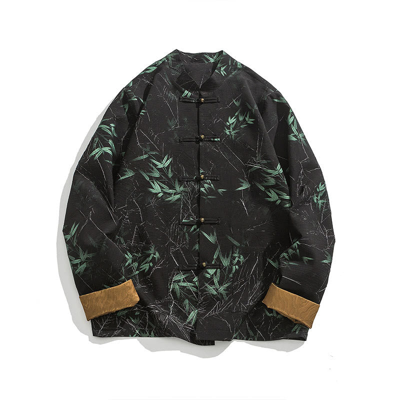 Buddha Stones Printing Bambus Casual Frosch-Knopf Spandex Herren Jacke Hemd Kleidung - image 14