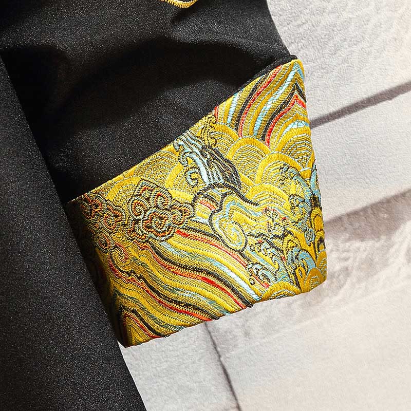 Buddha Stones, Stickerei, Drache, Phönix, lässig, Frosch-Knopf, Baumwolle, Herrenjacke, Hemd, Kleidung - image 14