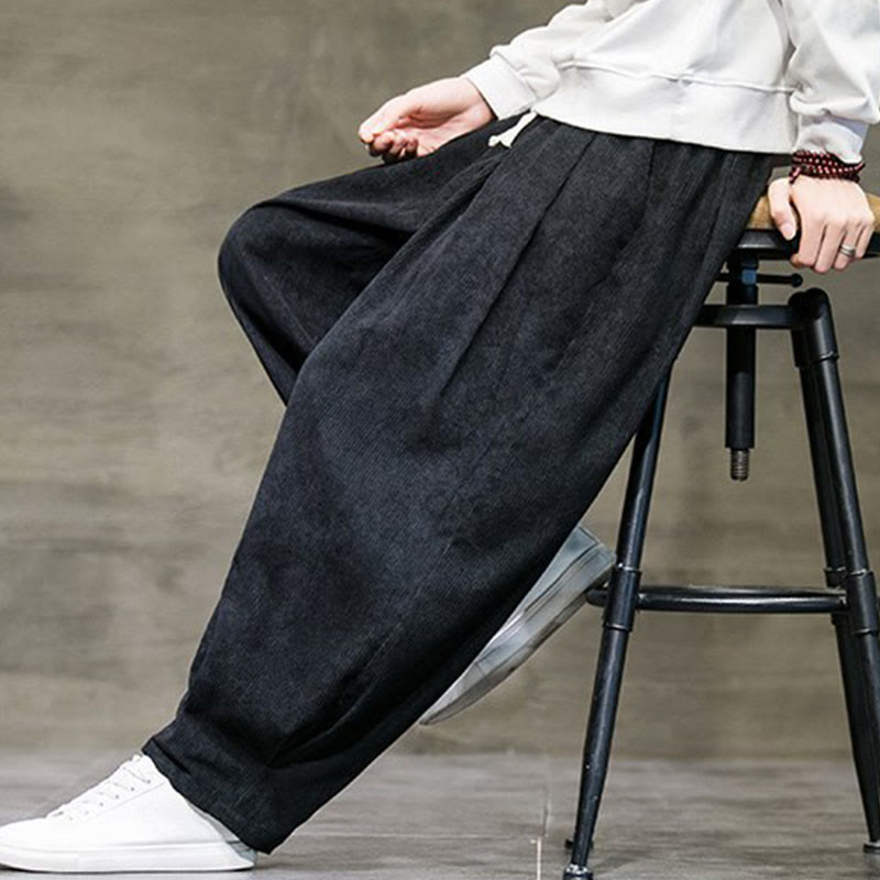 Buddha Stones Lässige, schlichte Baumwoll-Pumphose für Herren mit Taschen - image 7