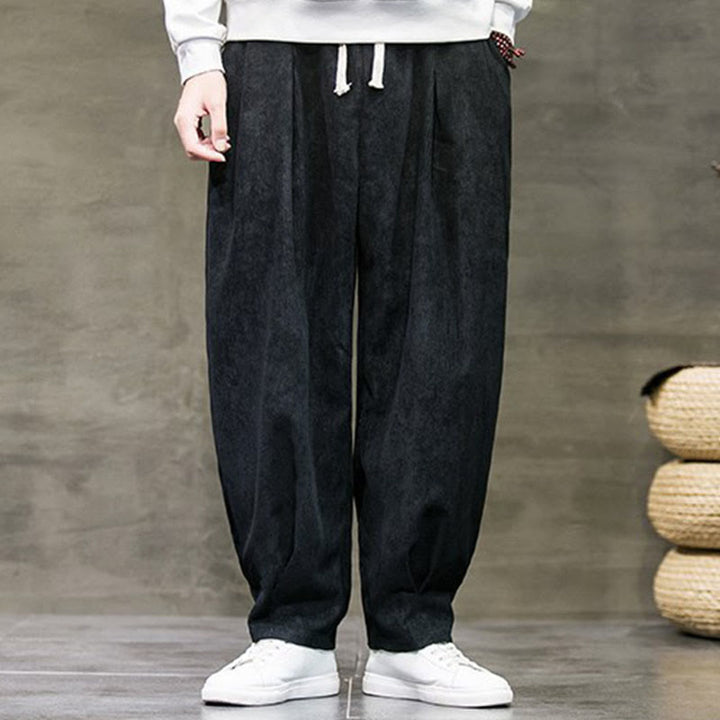 Buddha Stones Lässige, schlichte Baumwoll-Pumphose für Herren mit Taschen - image 4