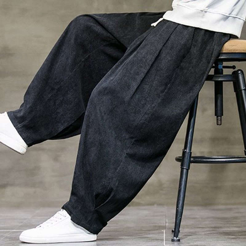 Buddha Stones Lässige, schlichte Baumwoll-Pumphose für Herren mit Taschen - image 6