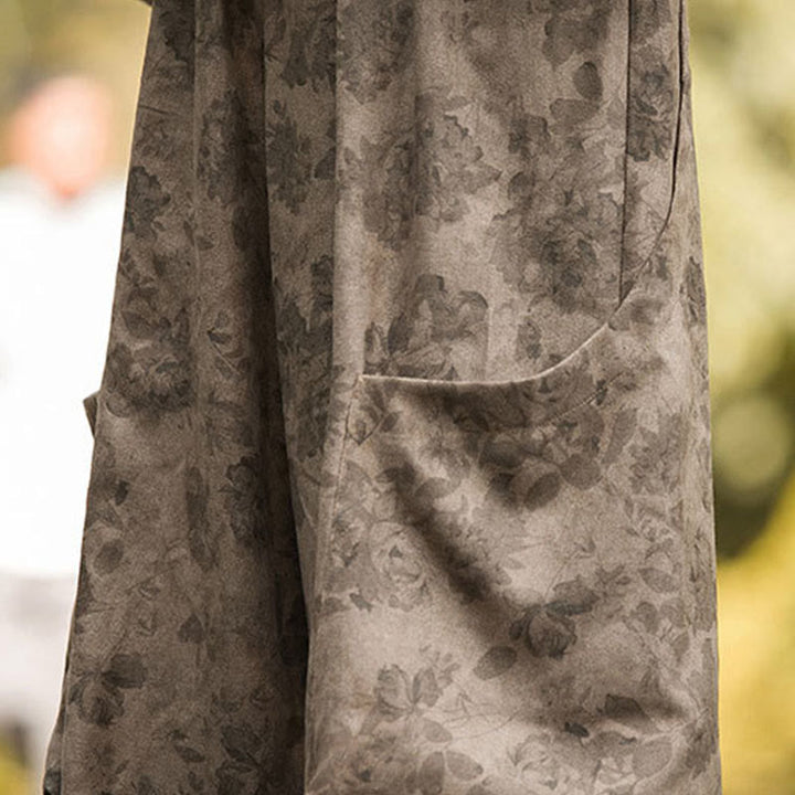 Buddha Stones Lässige Blumen-Cord-Baumwoll-Herrenhose mit großen Taschen - image 13