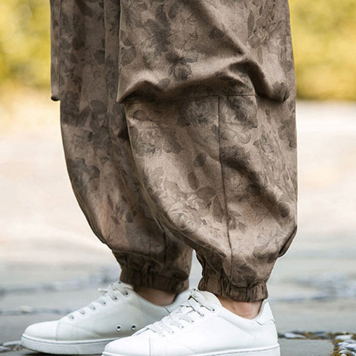 Buddha Stones Lässige Blumen-Cord-Baumwoll-Herrenhose mit großen Taschen - image 14