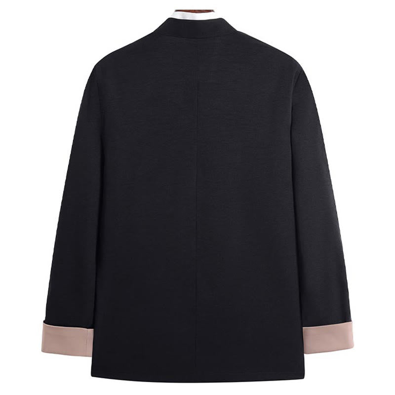 Buddha Stones, Drachen-Stickerei, Frosch-Knopf, Polyester, Herrenjacke, Hemd, Kleidung mit Taschen - image 2