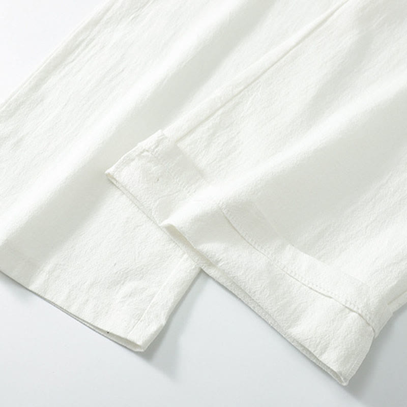 Buddha Stones Kreuzkragen Baumwolle Tang Anzug Hanfu Top Hose Kleidung Herren Set - image 18