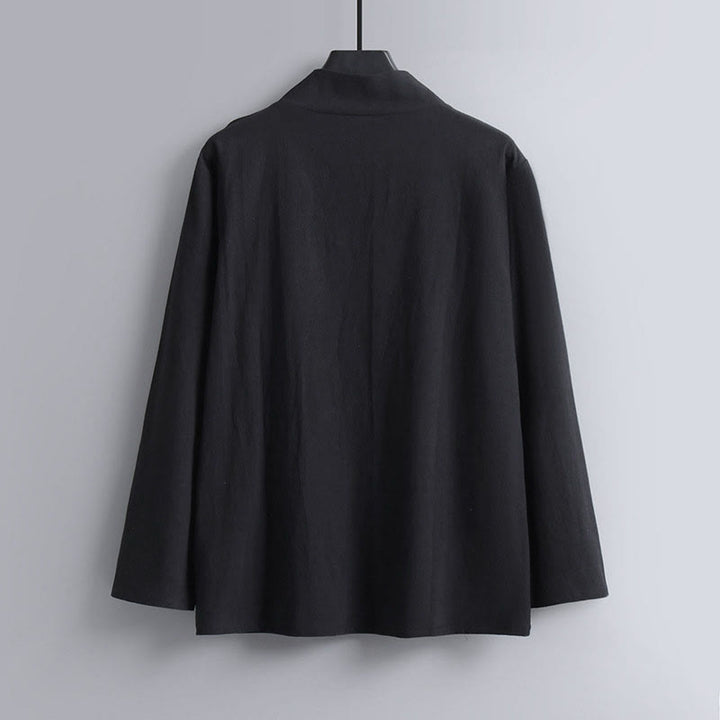 Buddha Stones Kreuzkragen Baumwolle Tang Anzug Hanfu Top Hose Kleidung Herren Set - image 5