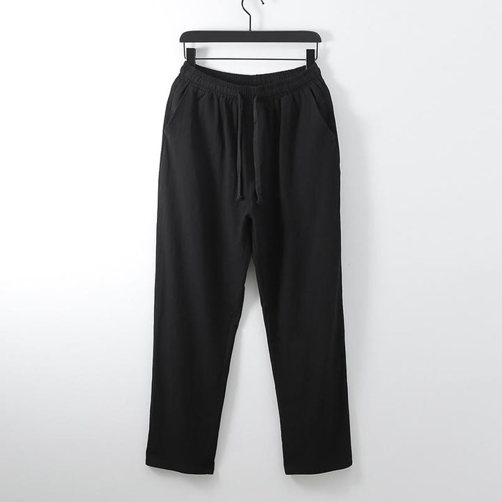 Buddha Stones Kreuzkragen Baumwolle Tang Anzug Hanfu Top Hose Kleidung Herren Set - image 9