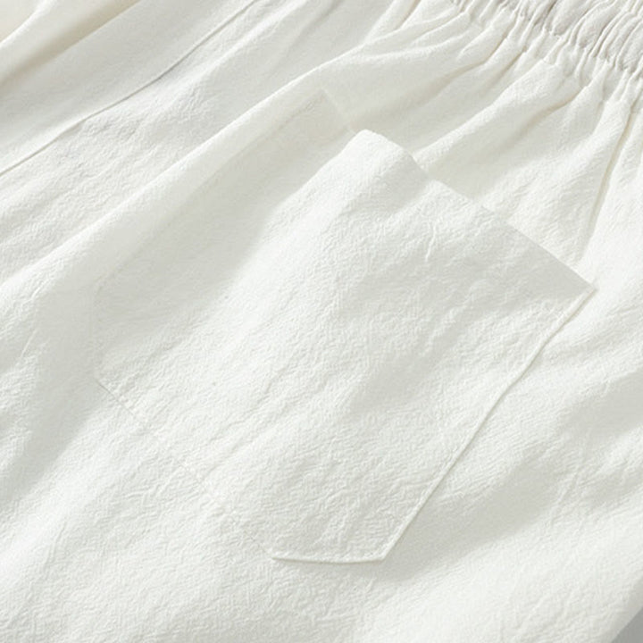 Buddha Stones Kreuzkragen Baumwolle Tang Anzug Hanfu Top Hose Kleidung Herren Set - image 24