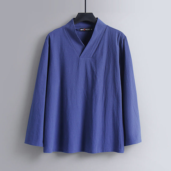 Buddha Stones Kreuzkragen Baumwolle Tang Anzug Hanfu Top Hose Kleidung Herren Set - image 14