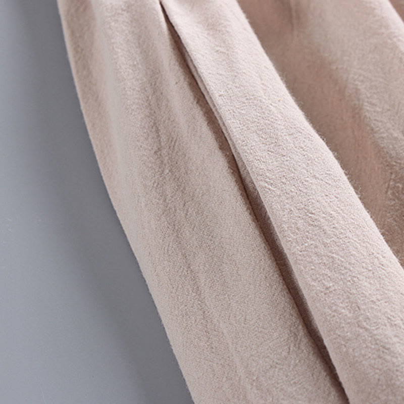 Buddha Stones Kreuzkragen Kurze Pumphose Baumwolle Tang-Anzug Hanfu Oberteil Hose Kleidung Herren Set - image 4