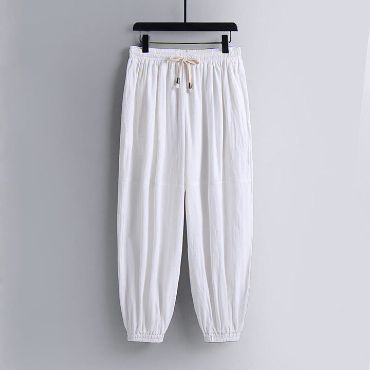 Buddha Stones Kreuzkragen Kurze Pumphose Baumwolle Tang-Anzug Hanfu Oberteil Hose Kleidung Herren Set - image 18