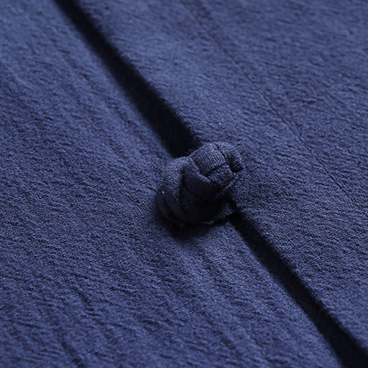 Buddha Stones Dreiviertelärmel Kurze Pumphose Baumwolloberteil Hose Kleidung Herrenset - image 13