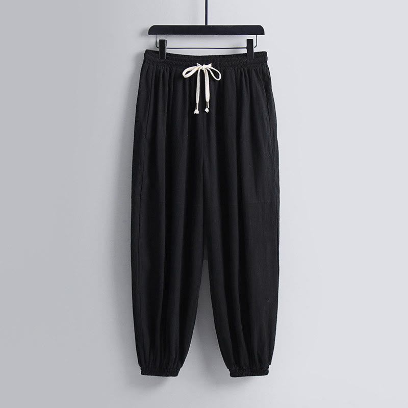 Buddha Stones Dreiviertelärmel Kurze Pumphose Baumwolloberteil Hose Kleidung Herrenset - image 7