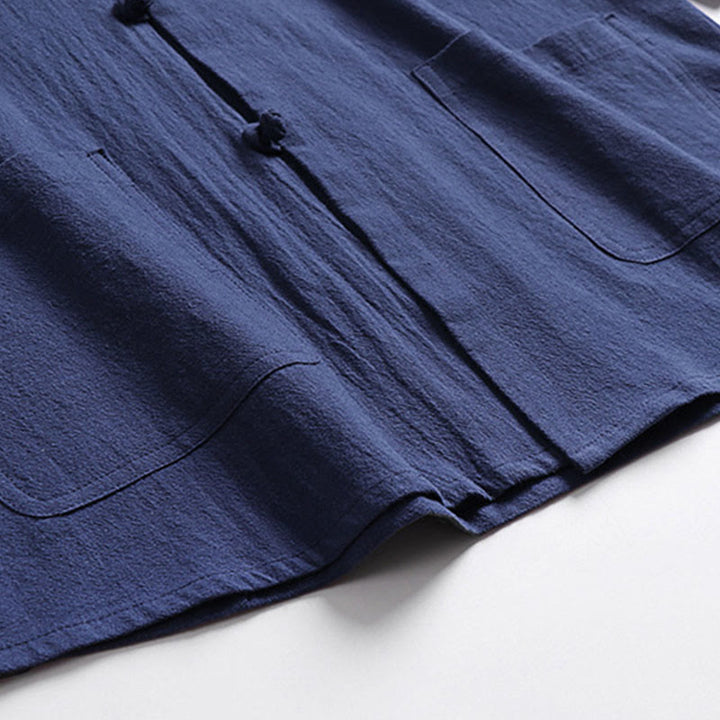 Buddha Stones Dreiviertelärmel Kurze Pumphose Baumwolloberteil Hose Kleidung Herrenset - image 15