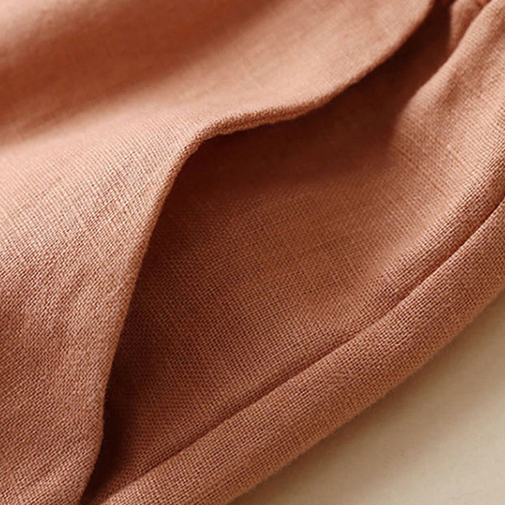 Buddha Stones – Lässige Hose mit hoher Taille, Schnürung und weitem Bein und Taschen - image 6