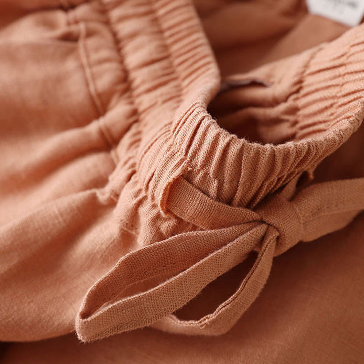 Buddha Stones – Lässige Hose mit hoher Taille, Schnürung und weitem Bein und Taschen - image 2