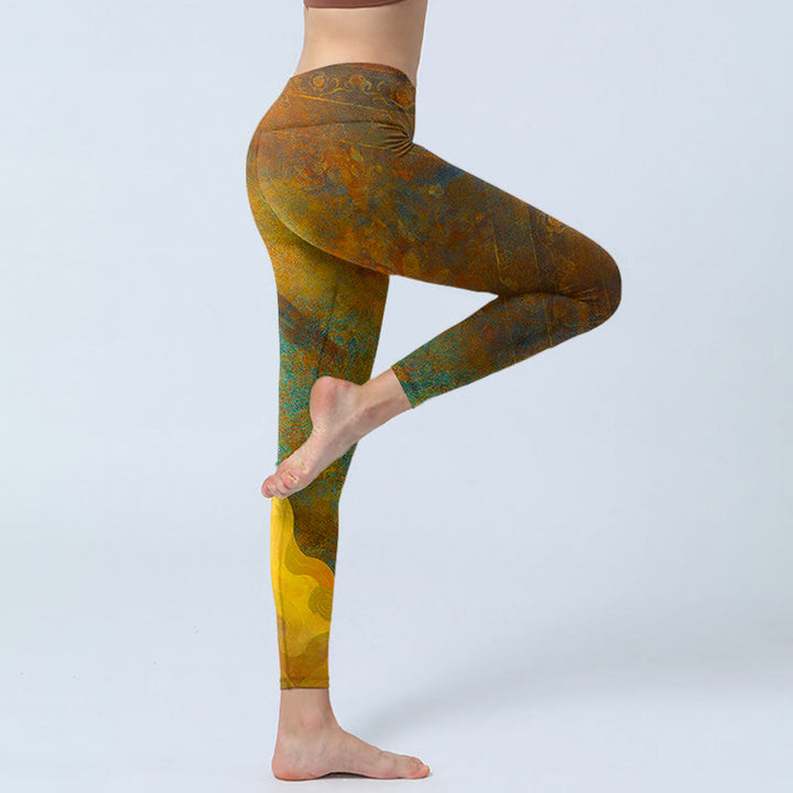 Buddha Stones, glückverheißende Wolken, Druck, Lycra-Stoff, Fitness-Leggings, Damen-Yogahose - image 6