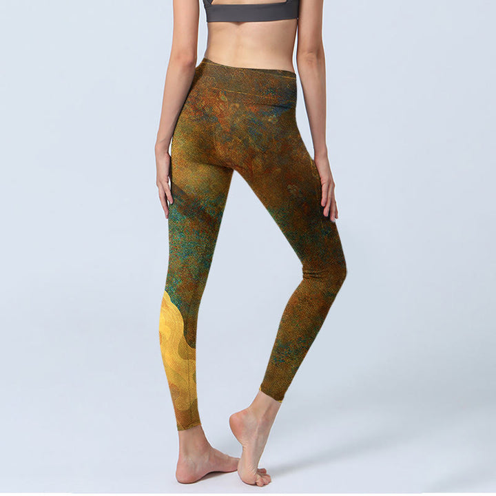 Buddha Stones, glückverheißende Wolken, Druck, Lycra-Stoff, Fitness-Leggings, Damen-Yogahose - image 5