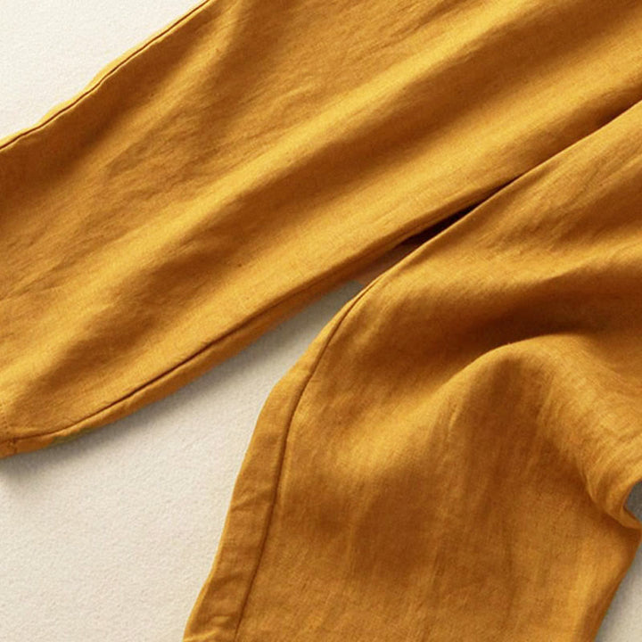 Capri-Haremshose mit Buddha Stones und Vintage-Stickerei, elastischer Bund und Taschen - image 4