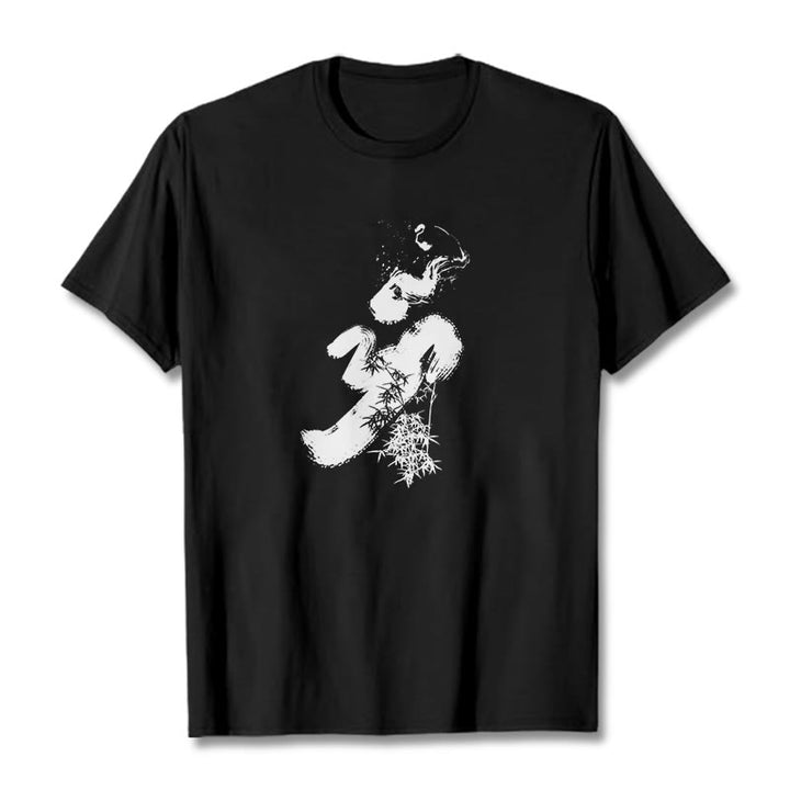 Buddha Stones OM Bambus Tinte Baumwolle T-Shirt - Schwarz - 2XL - image 1