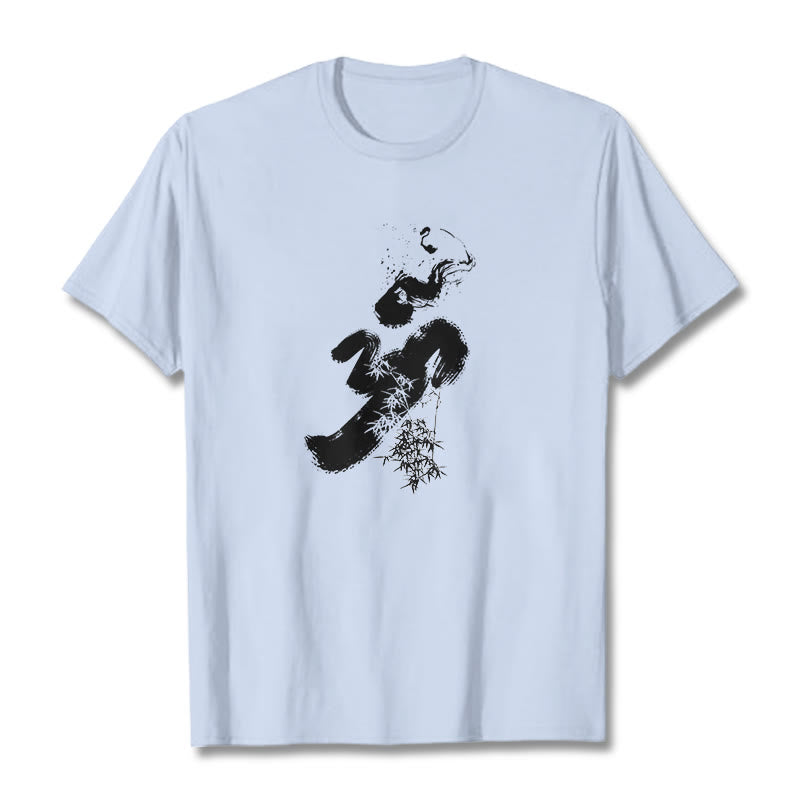 Buddha Stones OM Bambus Tinte Baumwolle T-Shirt - HellCyan - 2XL - image 12