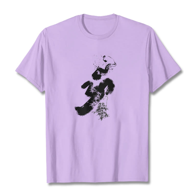 Buddha Stones OM Bambus Tinte Baumwolle T-Shirt - Pflaume - 2XL - image 15