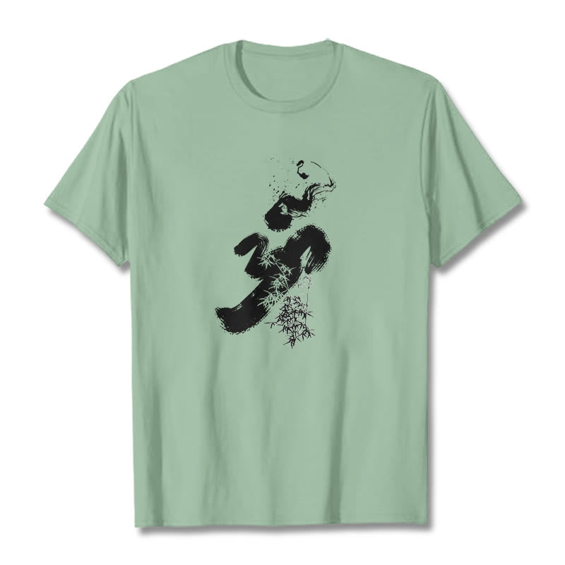 Buddha Stones OM Bambus Tinte Baumwolle T-Shirt - Blassgrün - 2XL - image 19