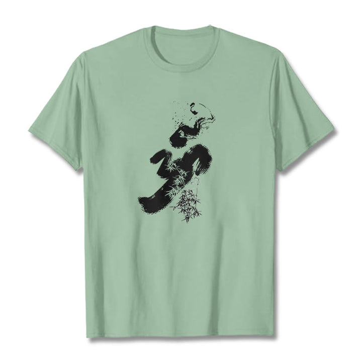 Buddha Stones OM Bambus Tinte Baumwolle T-Shirt - Blassgrün - 2XL - image 19