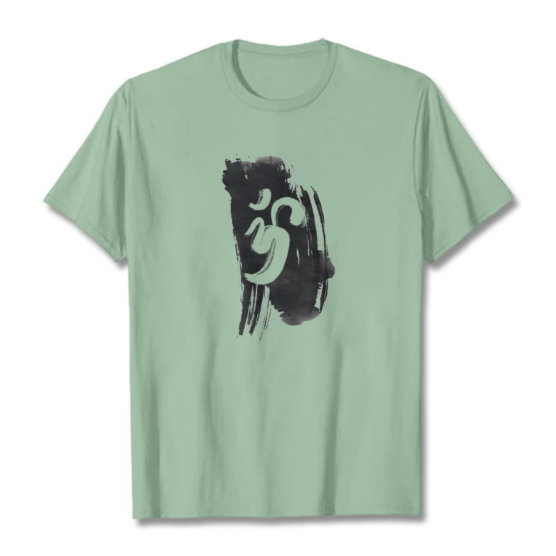 Buddha Stones OM Tinte Hintergrund Baumwolle T-shirt - Blassgrün - 2XL - image 19