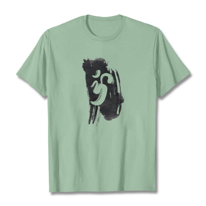 Buddha Stones OM Tinte Hintergrund Baumwolle T-shirt - Blassgrün - 2XL - image 19