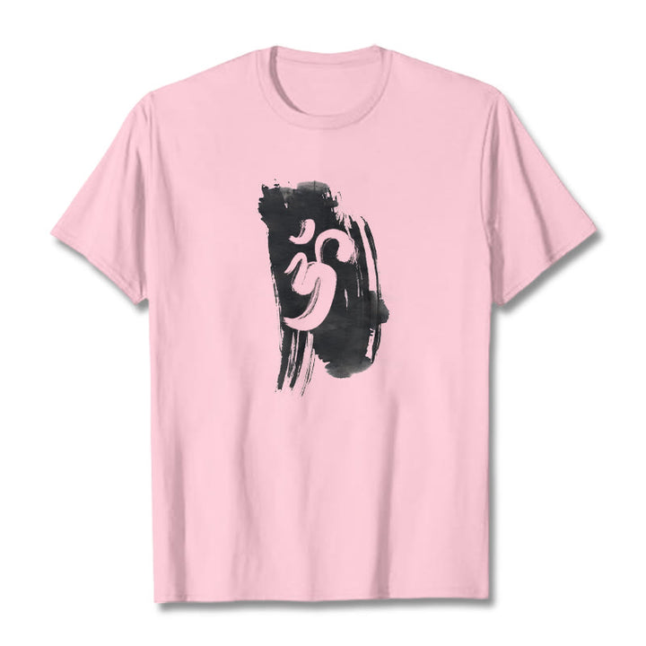 Buddha Stones OM Tinte Hintergrund Baumwolle T-shirt - Hellrosa - 2XL - image 17