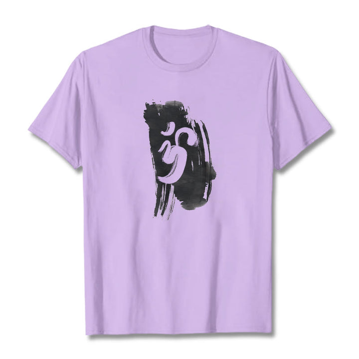 Buddha Stones OM Tinte Hintergrund Baumwolle T-shirt - Pflaume - 2XL - image 15