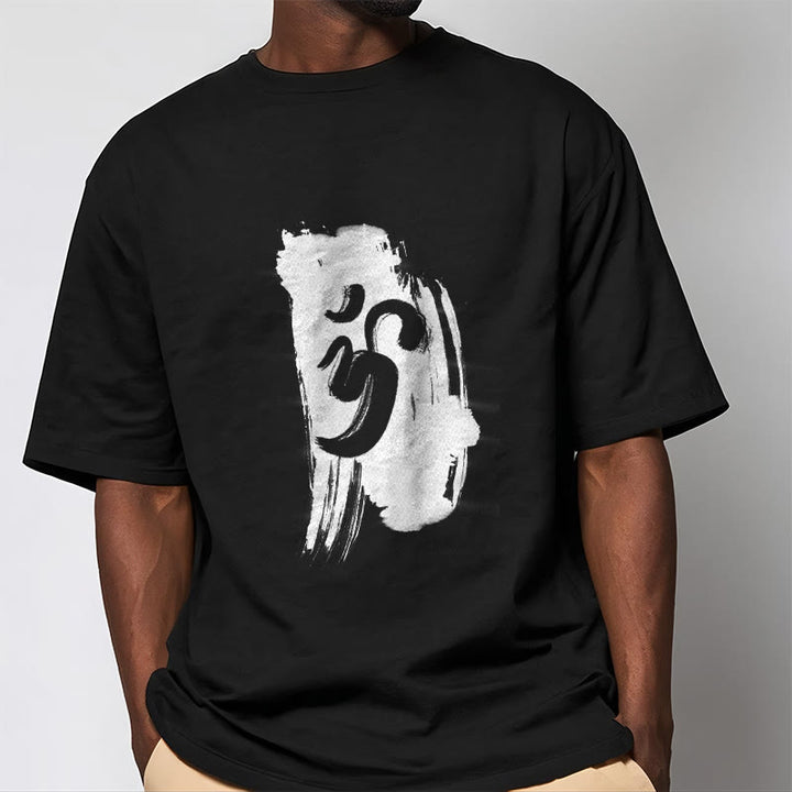 Buddha Stones OM Tinte Hintergrund Baumwolle T-shirt - image 3