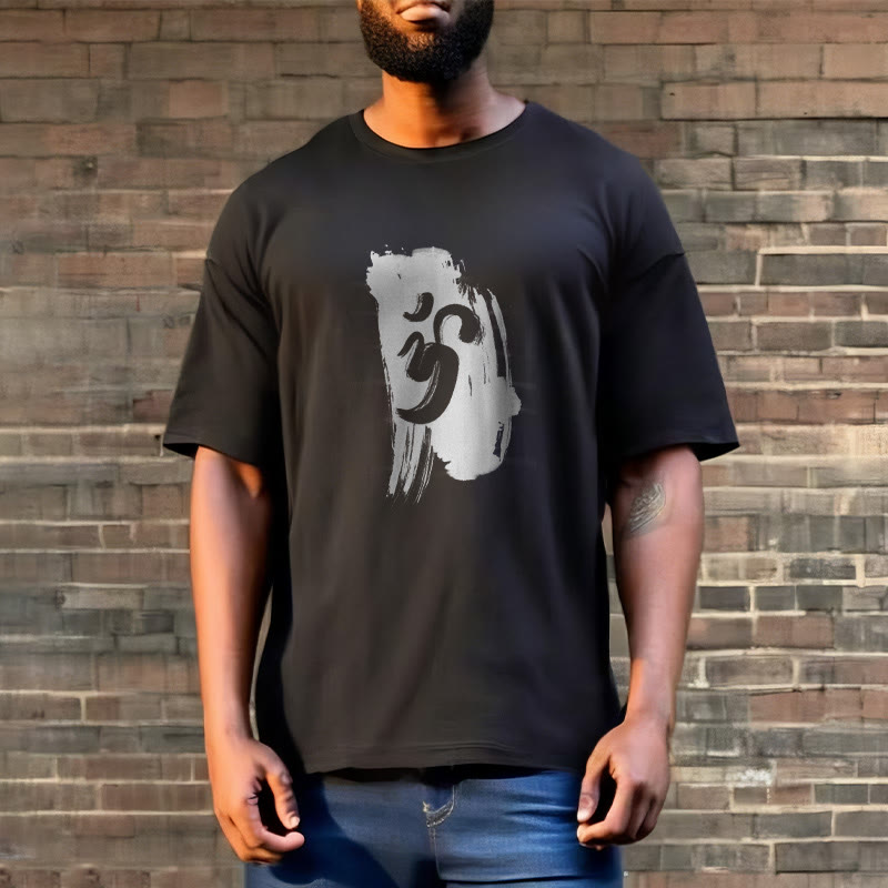 Buddha Stones OM Tinte Hintergrund Baumwolle T-shirt - image 4