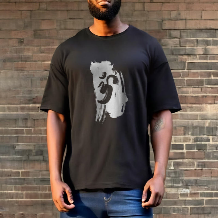 Buddha Stones OM Tinte Hintergrund Baumwolle T-shirt - image 4