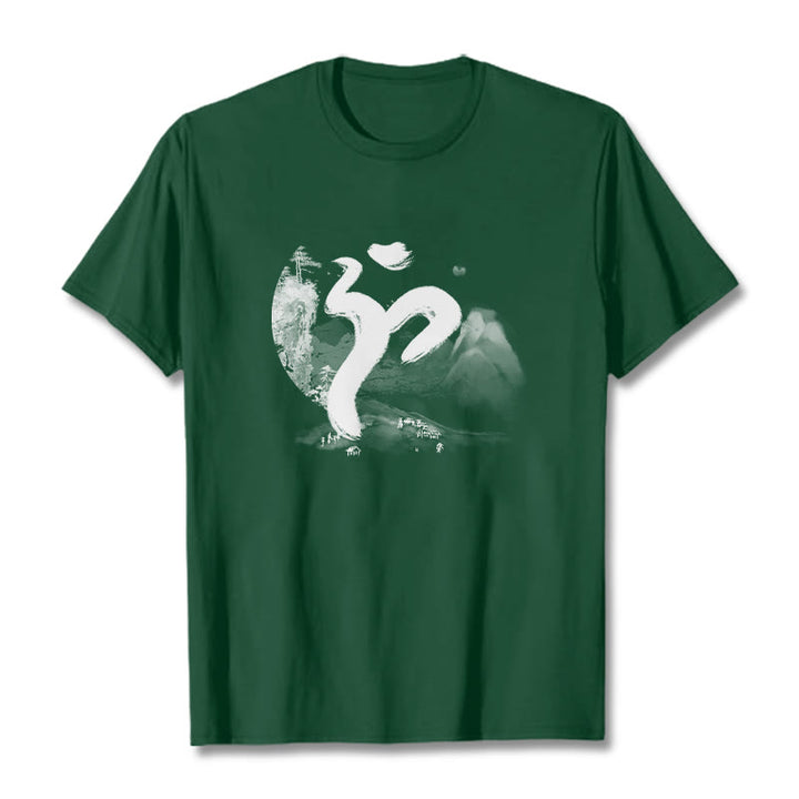 Buddha Stones OM Landschaft Baumwolle T-Shirt - WaldGrün - 2XL - image 10