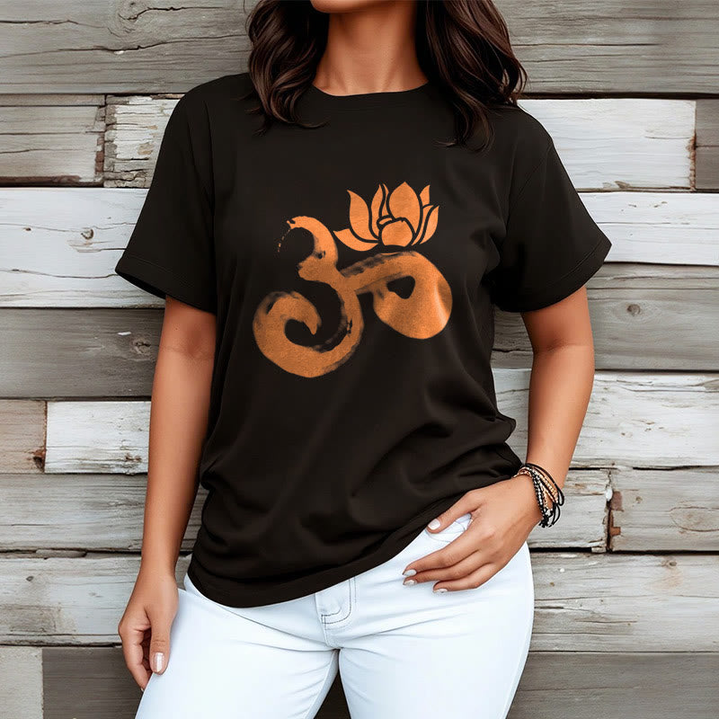 Buddha Stones OM Lotus Blume Baumwolle T-shirt - image 9