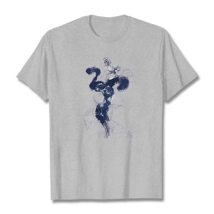 Buddha Stones OM Lotus Blume Hintergrund Baumwolle T-shirt - Hellgrau - 2XL - image 21