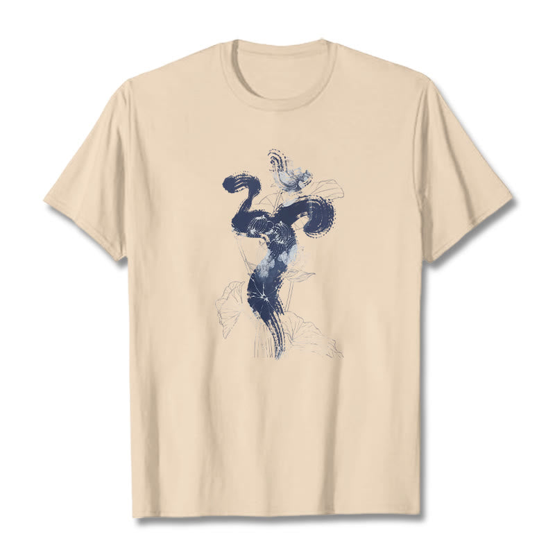 Buddha Stones OM Lotus Blume Hintergrund Baumwolle T-shirt - Bisque - 2XL - image 12