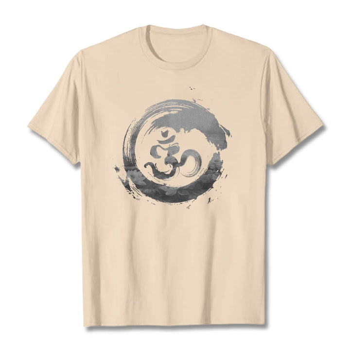 Buddha Stones Om Lotus Baumwolle T-shirt - Bisque - 2XL - image 13