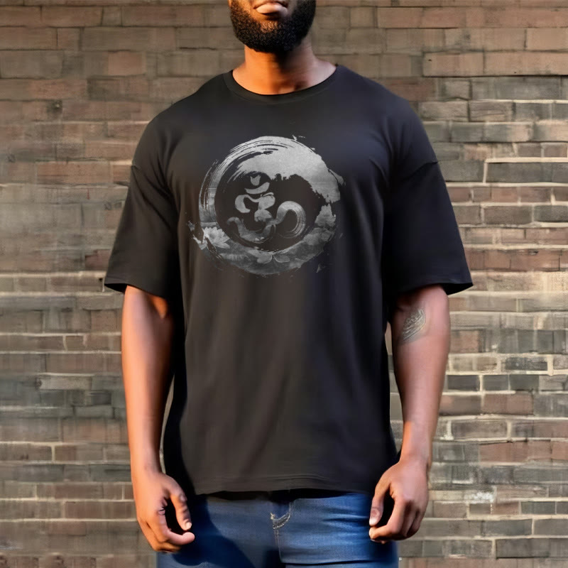 Buddha Stones Om Lotus Baumwolle T-shirt - image 4