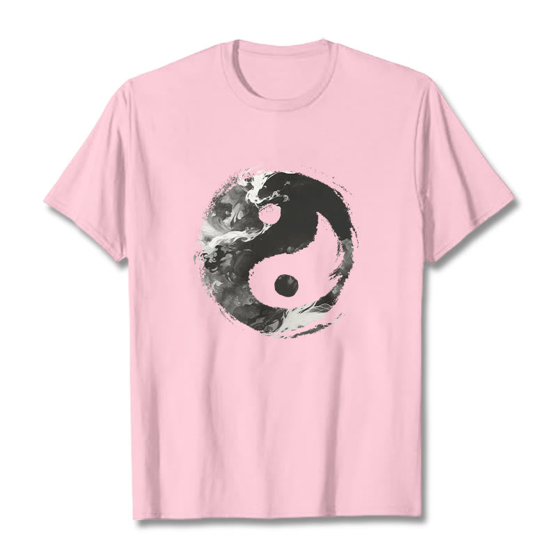 Buddha Stones Yin Yang Baumwolle T-Shirt - Hellrosa - 2XL - image 20