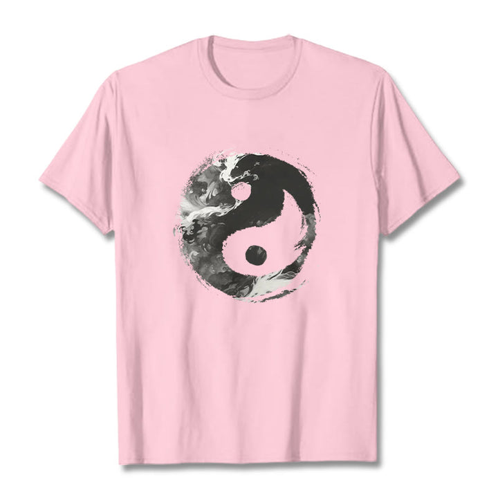 Buddha Stones Yin Yang Baumwolle T-Shirt - Hellrosa - 2XL - image 20