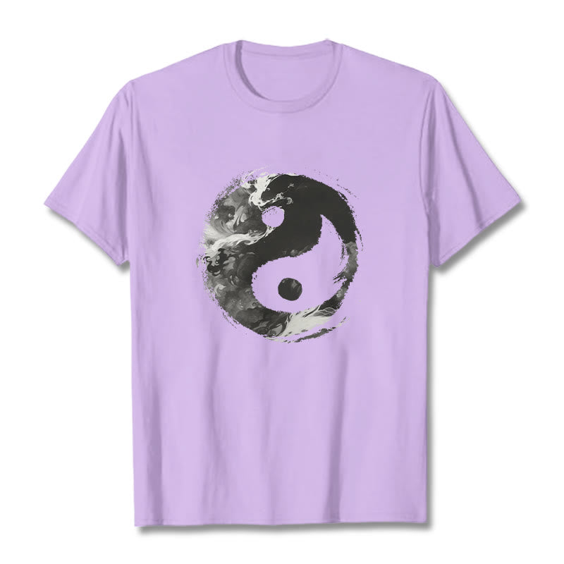 Buddha Stones Yin Yang Baumwolle T-Shirt - Pflaume - 2XL - image 18