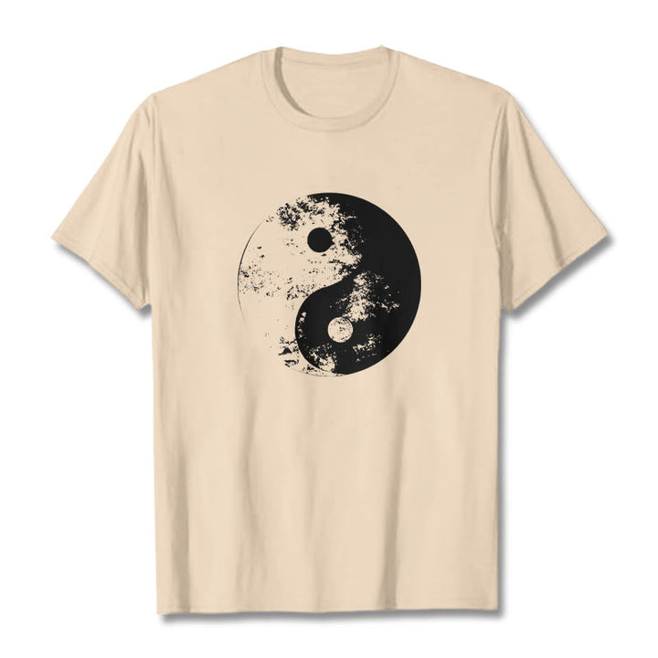 T-Shirt aus Baumwolle mit Buddha Stones, Yin Yang, Tai Chi-Muster - Bisque - 2XL - image 14