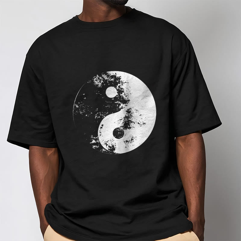T-Shirt aus Baumwolle mit Buddha Stones, Yin Yang, Tai Chi-Muster - image 8