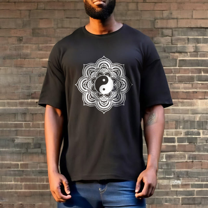 Buddha Stones Mandala Yin Yang Baumwolle T-Shirt - image 9