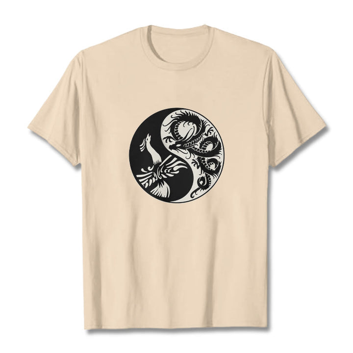 Buddha Stones Phoenix Yin Yang Baumwolle T-Shirt - Bisque - 2XL - image 14